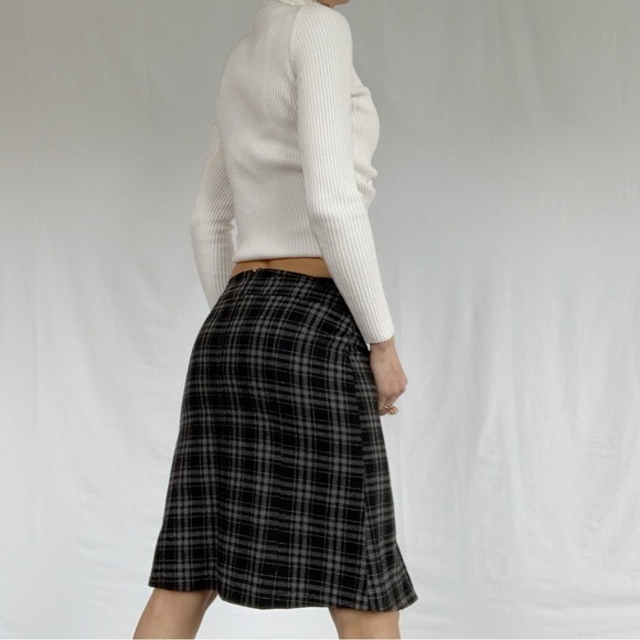 SAN Francisco plaid pleated skirt size 1 fits XS-S black and grey - Picture 10 of 13